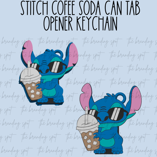 Stitch Coffee Soda Can Tab Opener Keychain