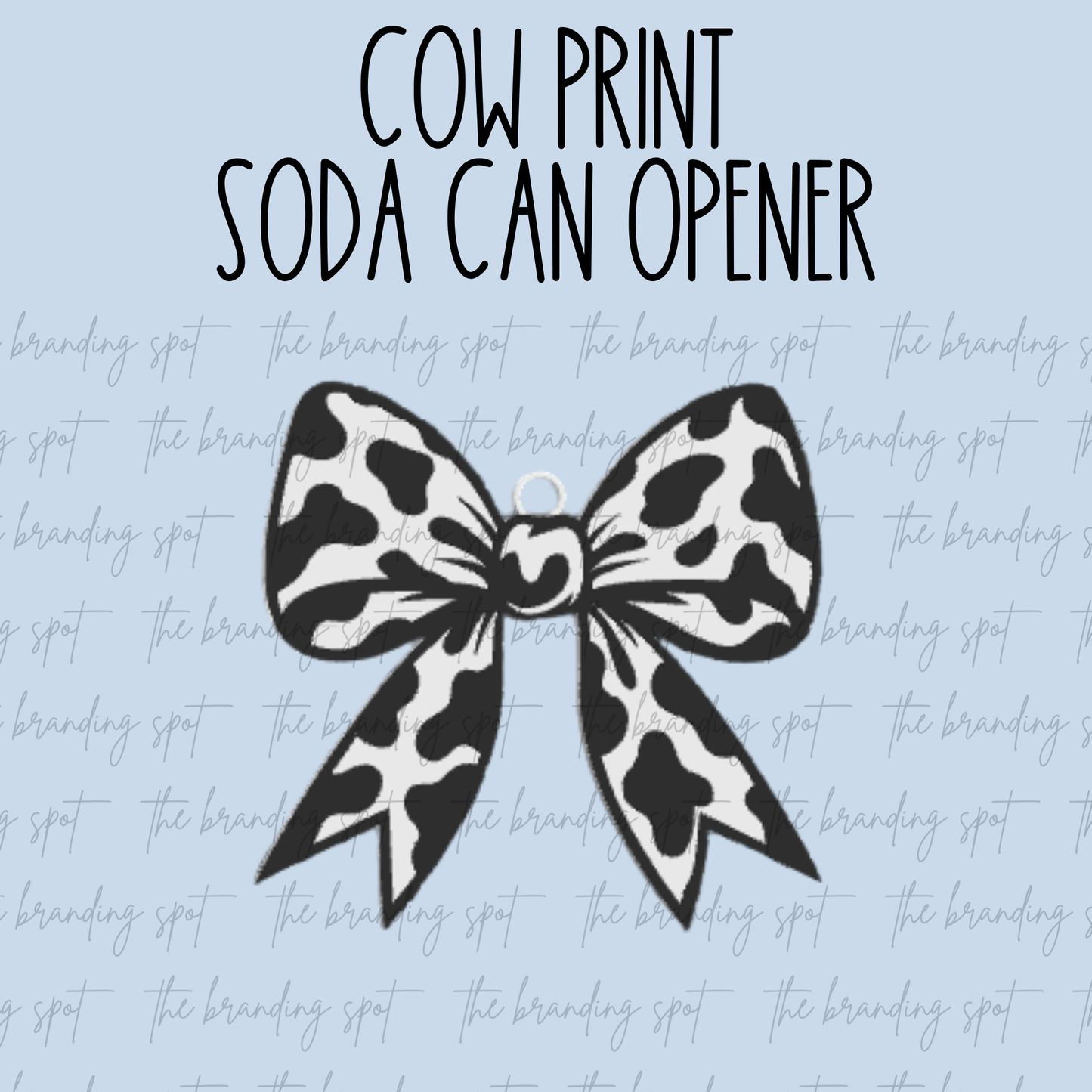 Cow Print Bow Soda Can Tab Opener Keychain