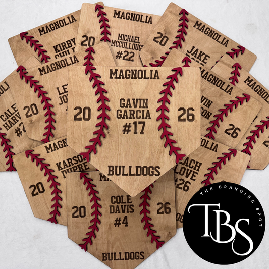 Personalized Wooden Baseball Plate