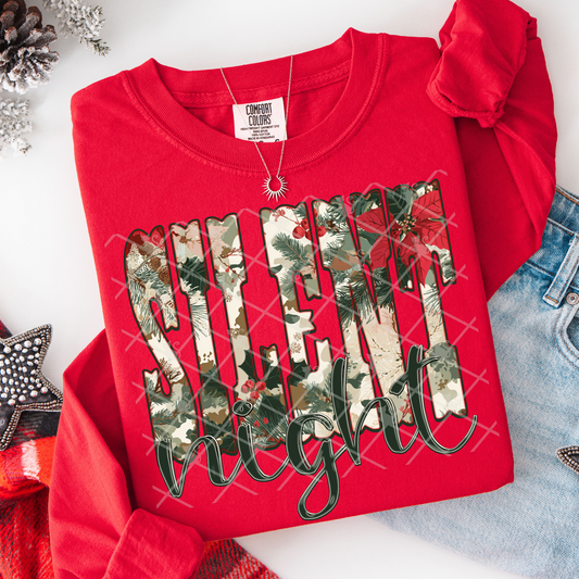 Silent Night (Christmas Camo) Full Color DTF Transfer