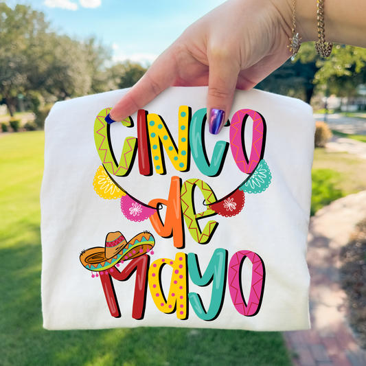 Cinco De Mayo (Stacked) Full Color DTF Transfer