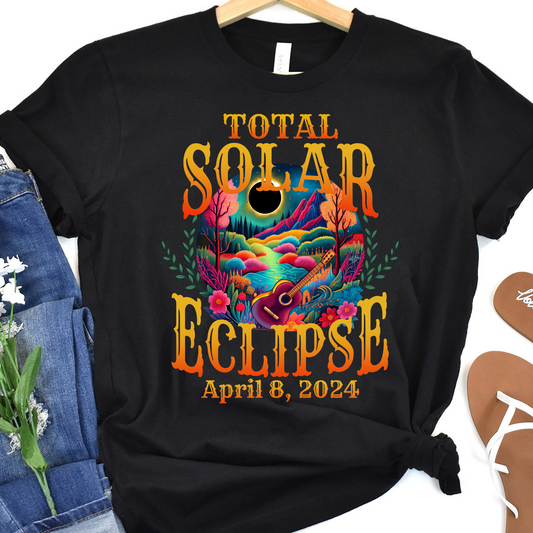 Total Solar Eclipse 2024 (Colorful Background) Full Color DTF Transfer