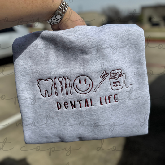 Dental Life Icons Embroidered Sweatshirt/T-Shirt