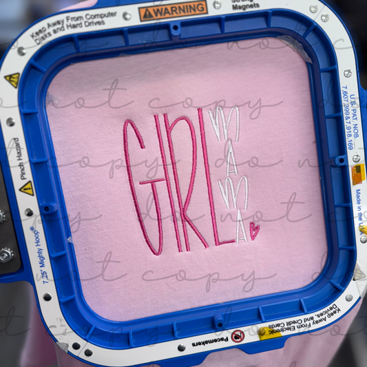 Girl Mama (Pocket) Embroidered Sweatshirt/T-Shirt