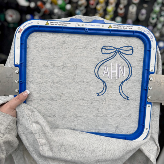 Bow (Pocket) Monogram Embroidered Sweatshirt/T-Shirt