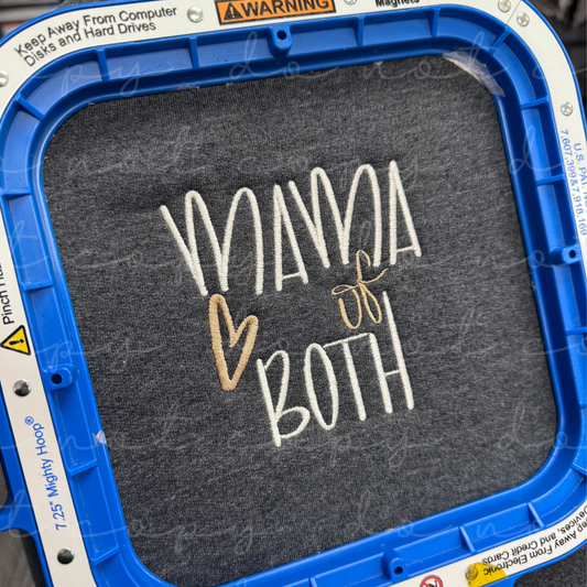 Mama Of Both (Pocket) Embroidered Sweatshirt/T-Shirt