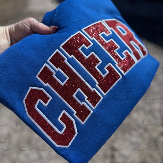 CHEER Glitter Embroidered Sweatshirt/T-Shirt