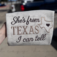 She's From Texas Embroidered Sweatshirt/T-Shirt