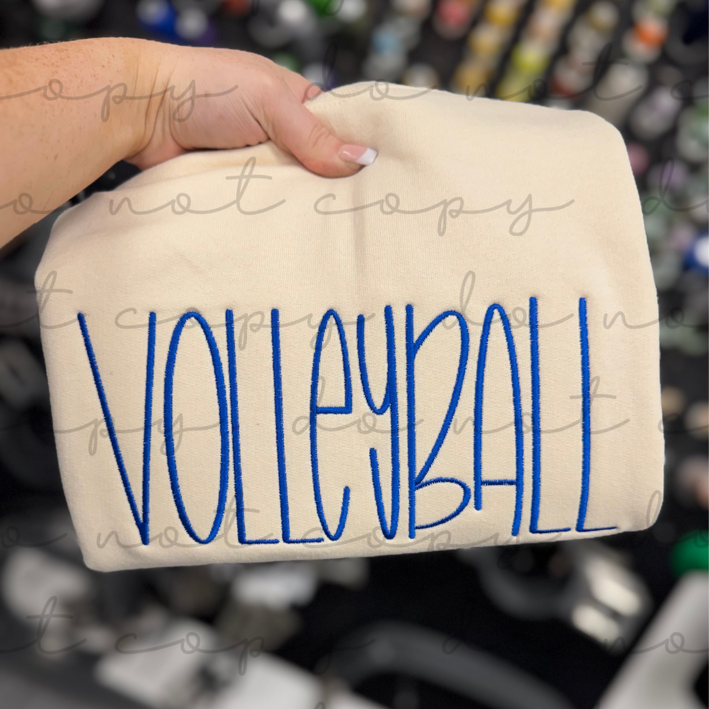 Volleyball (Hand Lettered) Embroidered Sweatshirt/T-Shirt
