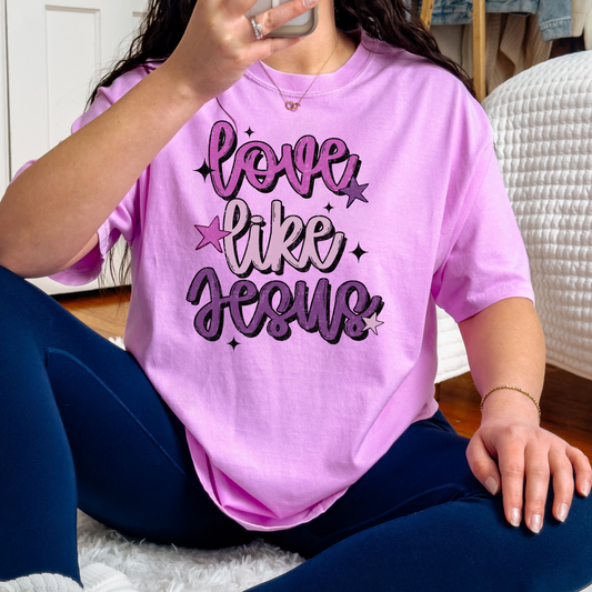 Love Like Jesus (Purple) Full Color DTF Transfer