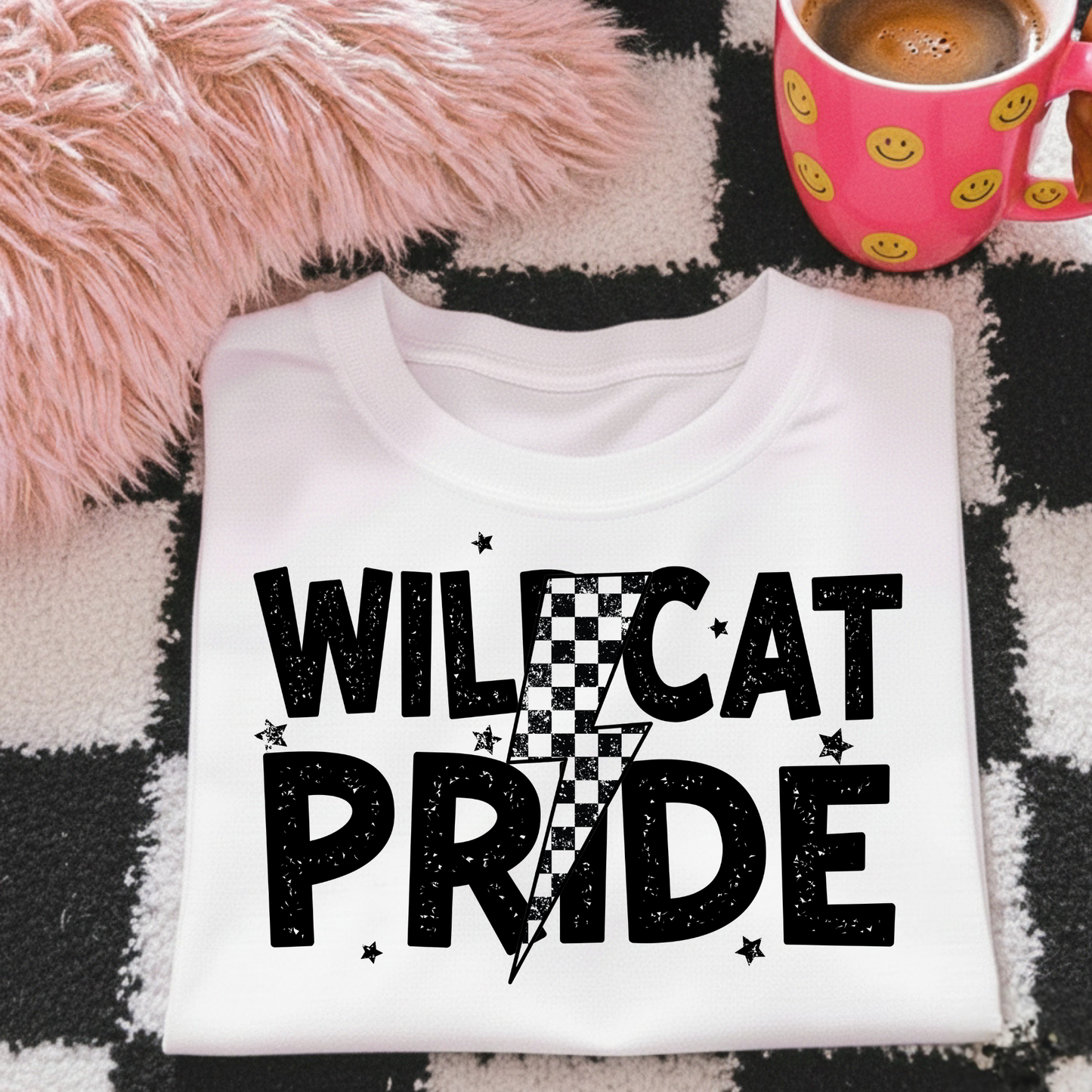 Wildcat Pride (Checkered Lightning Bolt) Full Color DTF Transfer