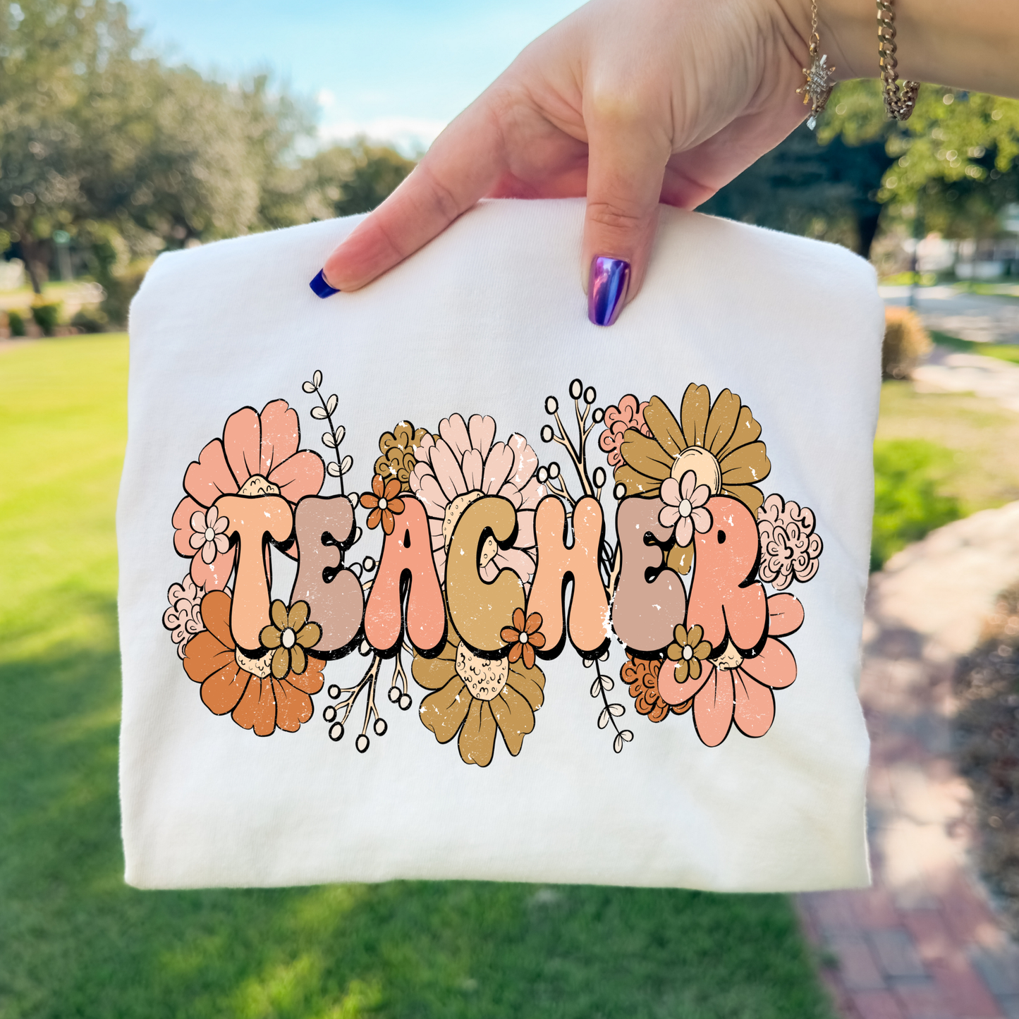 Teacher Floral Full Color DTF Transfer