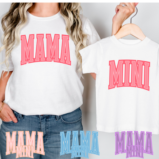 Mama w/Checkered Outline (Mini Option) Full Color DTF Transfer