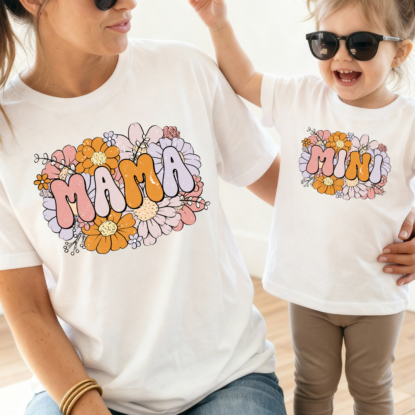 Mama Purple/Orange Flowers (Mini Option) Full Color DTF Transfer