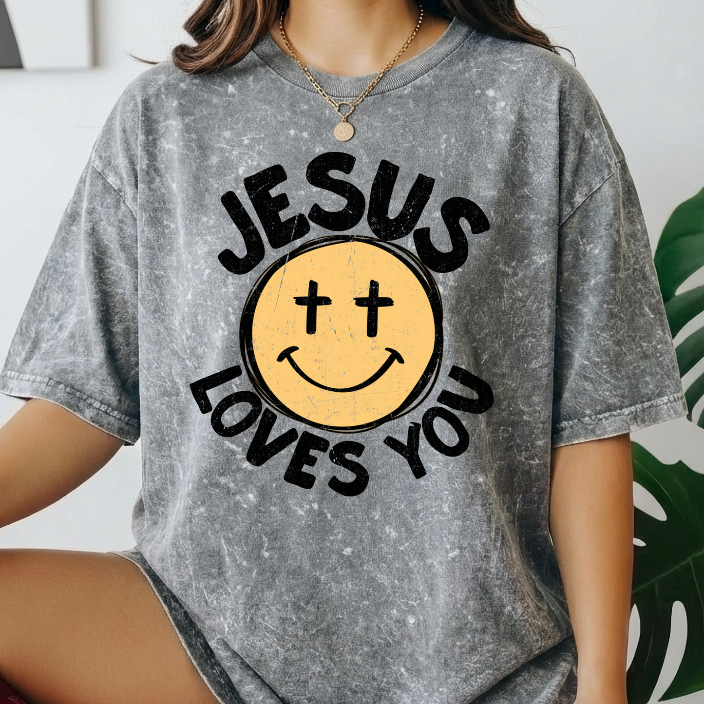 Jesus Loves You (Smiley) Full Color DTF Transfer