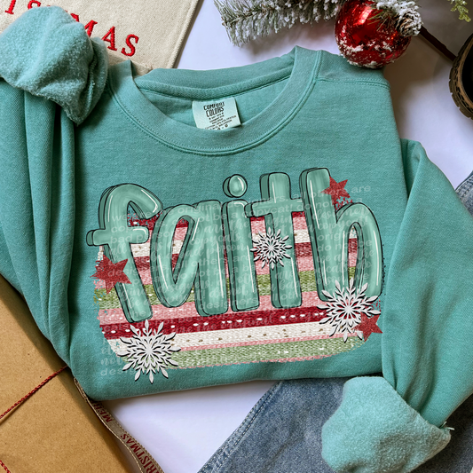 Faith Striped Full Color DTF Transfer