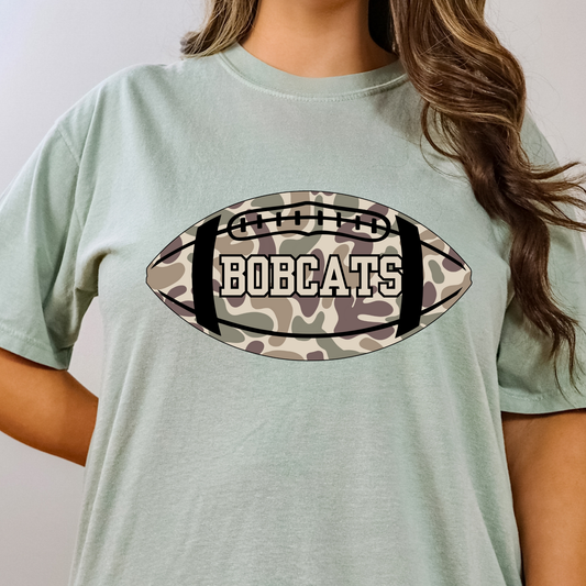 Bobcats Camo Football Full Color DTF Transfer