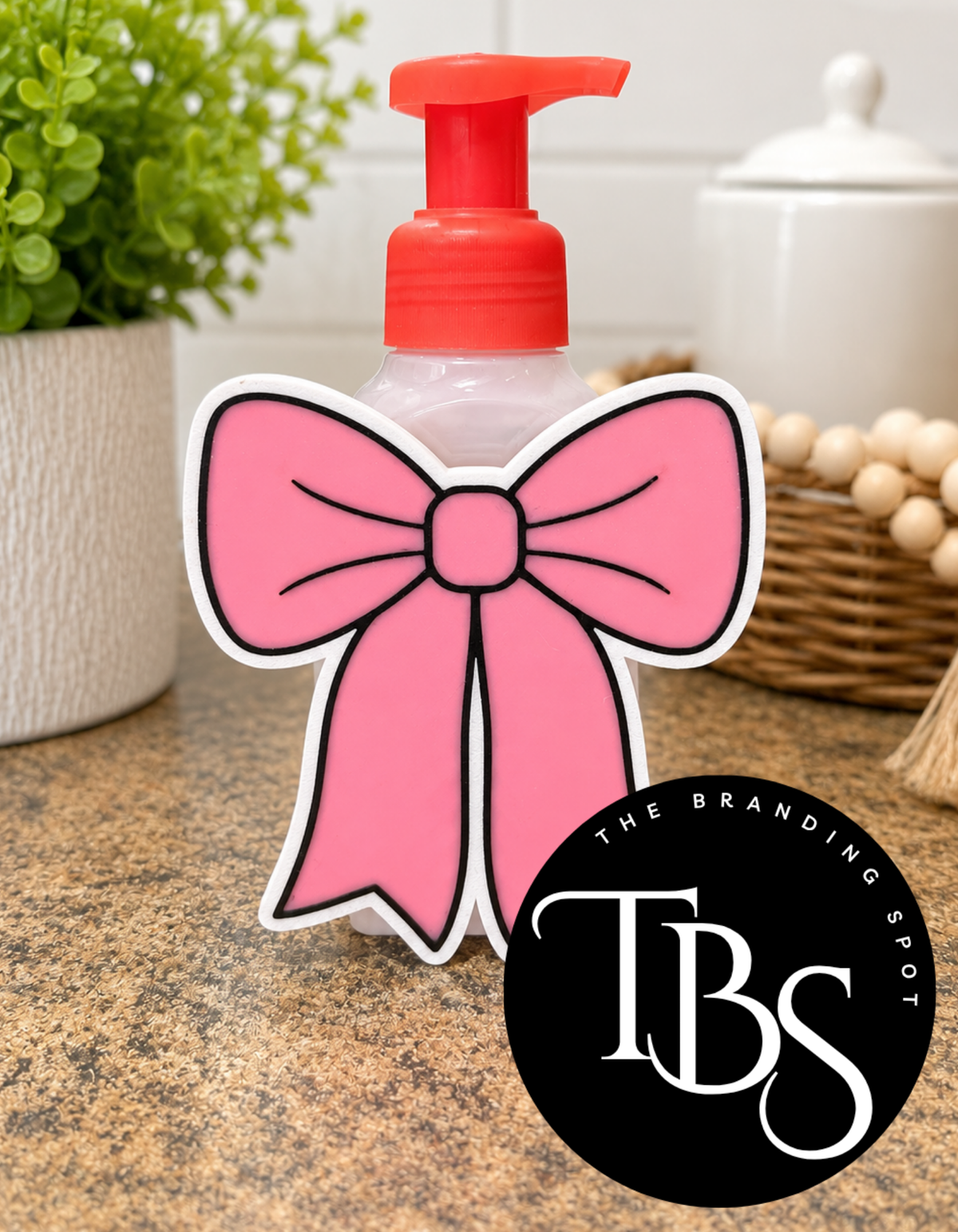 Bow (You Pick Color) Interchangeable Soap Holder (Multi Soap Bottle Options)