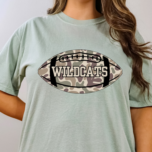 Wildcats Camo Football Full Color DTF Transfer