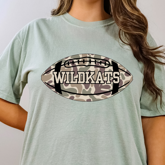 Wildkats Camo Football Full Color DTF Transfer