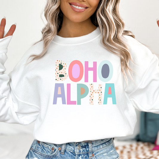 Boho Alpha Name Design Full Color DTF Transfer