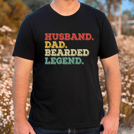 Husband Dad Bearded Legend Full Color DTF Transfer