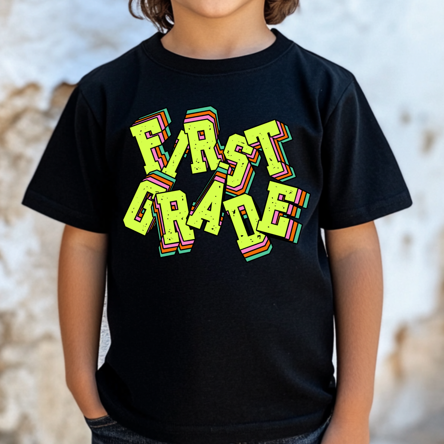 Retro Colorful Glitch Alpha Full Color DTF Transfer