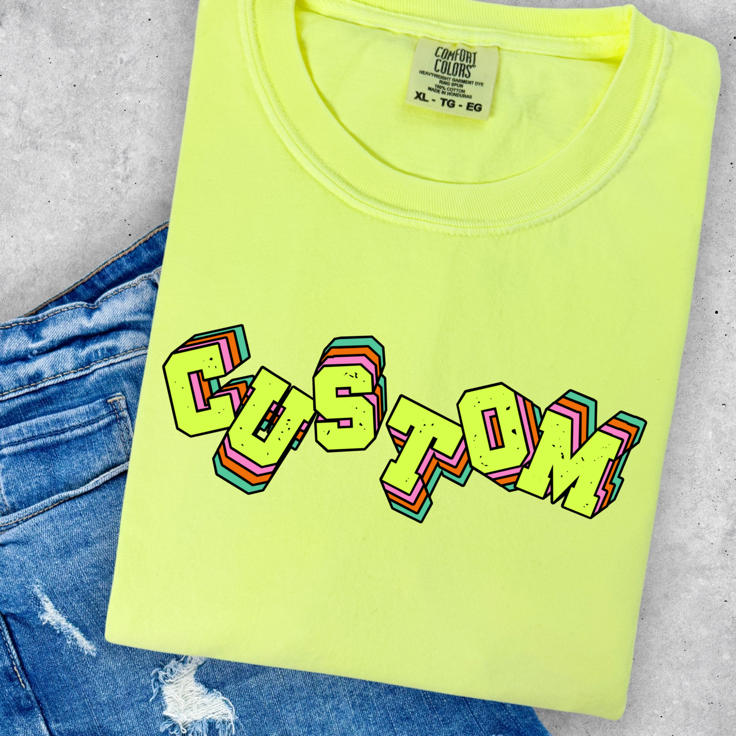 Retro Colorful Glitch Alpha Full Color DTF Transfer