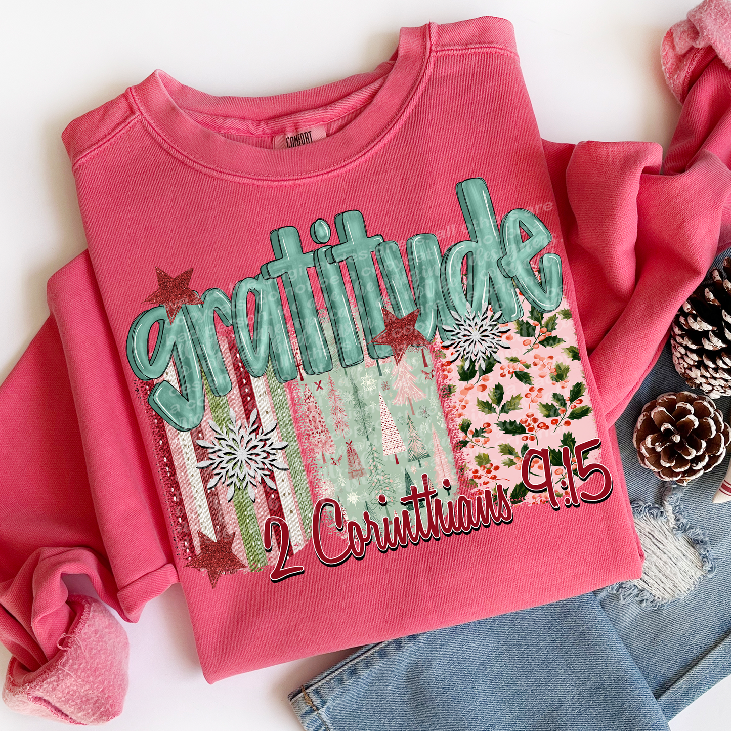 Gratitude 2 Corinthians 9:15 Full Color DTF Transfer