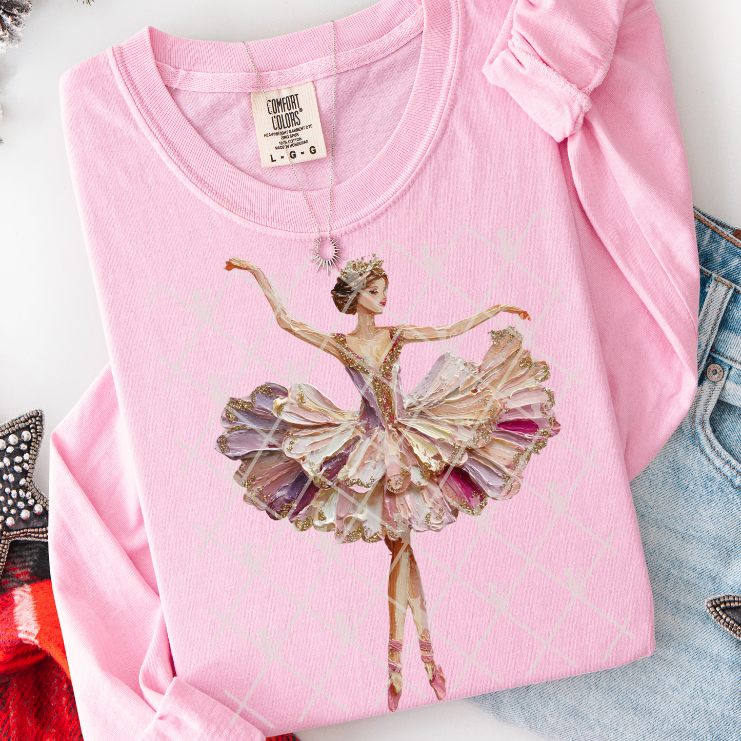 Ballerina (Faux Hand Painted) Full Color DTF Transfer