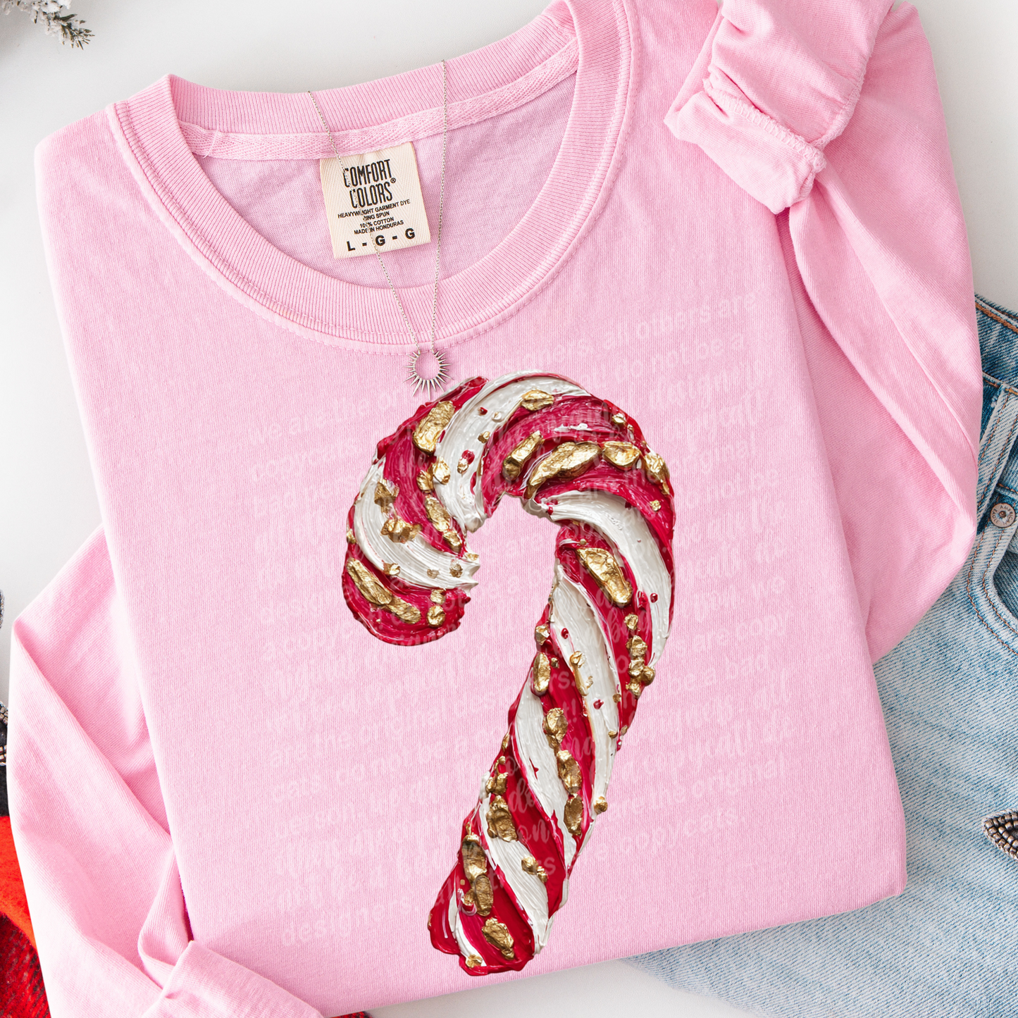 Candy Cance (Faux Hand Painted) Full Color DTF Transfer