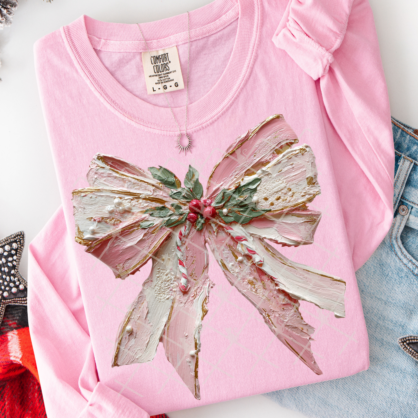 Bow (Faux Hand Painted) Full Color DTF Transfer