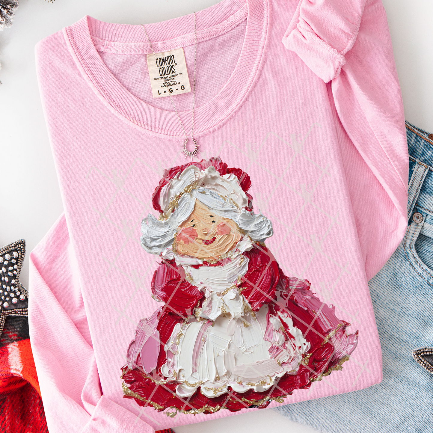 Mrs Claus Full (Faux Hand Painted) Full Color DTF Transfer