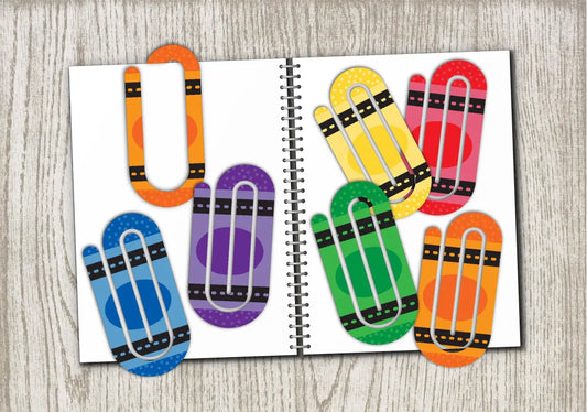 Acrylic 3" Paper Clips (Crayon Theme)