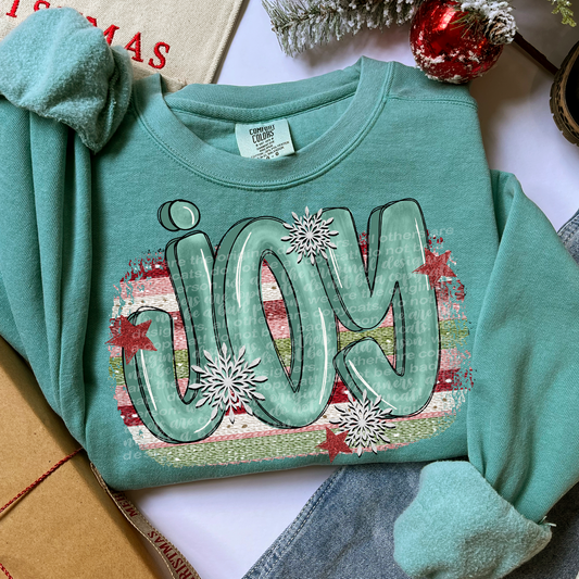 Joy Striped Full Color DTF Transfer