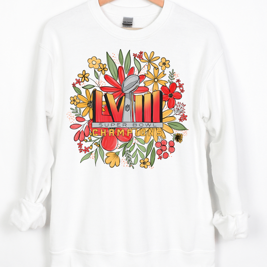 Floral Chiefs Champions KC LVIII Full Color DTF Transfer