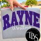 Glitter Appliqué w/Script Under Embroidered Sweatshirt/T-Shirt