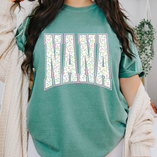 Floral Nana Full Color DTF Transfer