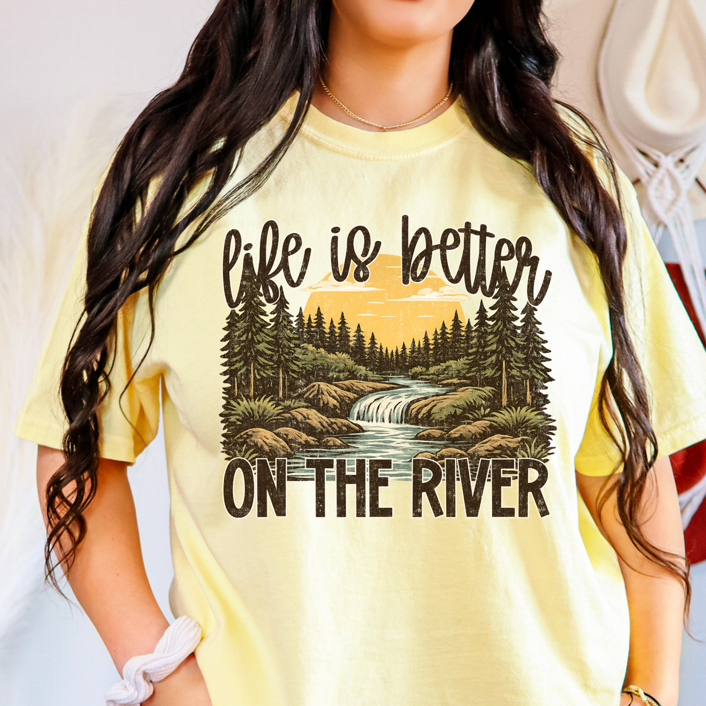 Life Is Better On The River Full Color DTF Transfer