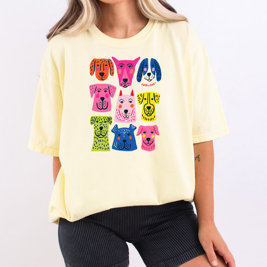Colorful Dogs Full Color DTF Transfer