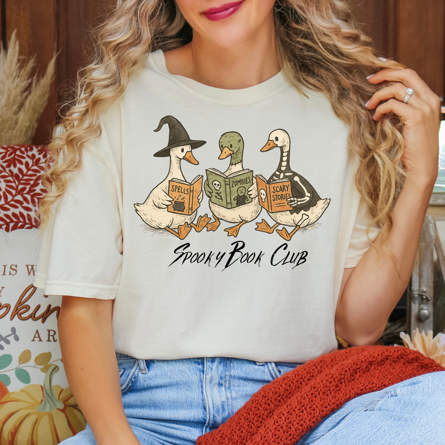 Spooky Book Club Goose Full Color DTF Transfer