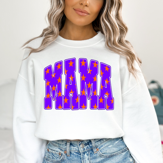 Purple w/Orange Stars Mama Full Color DTF Transfer