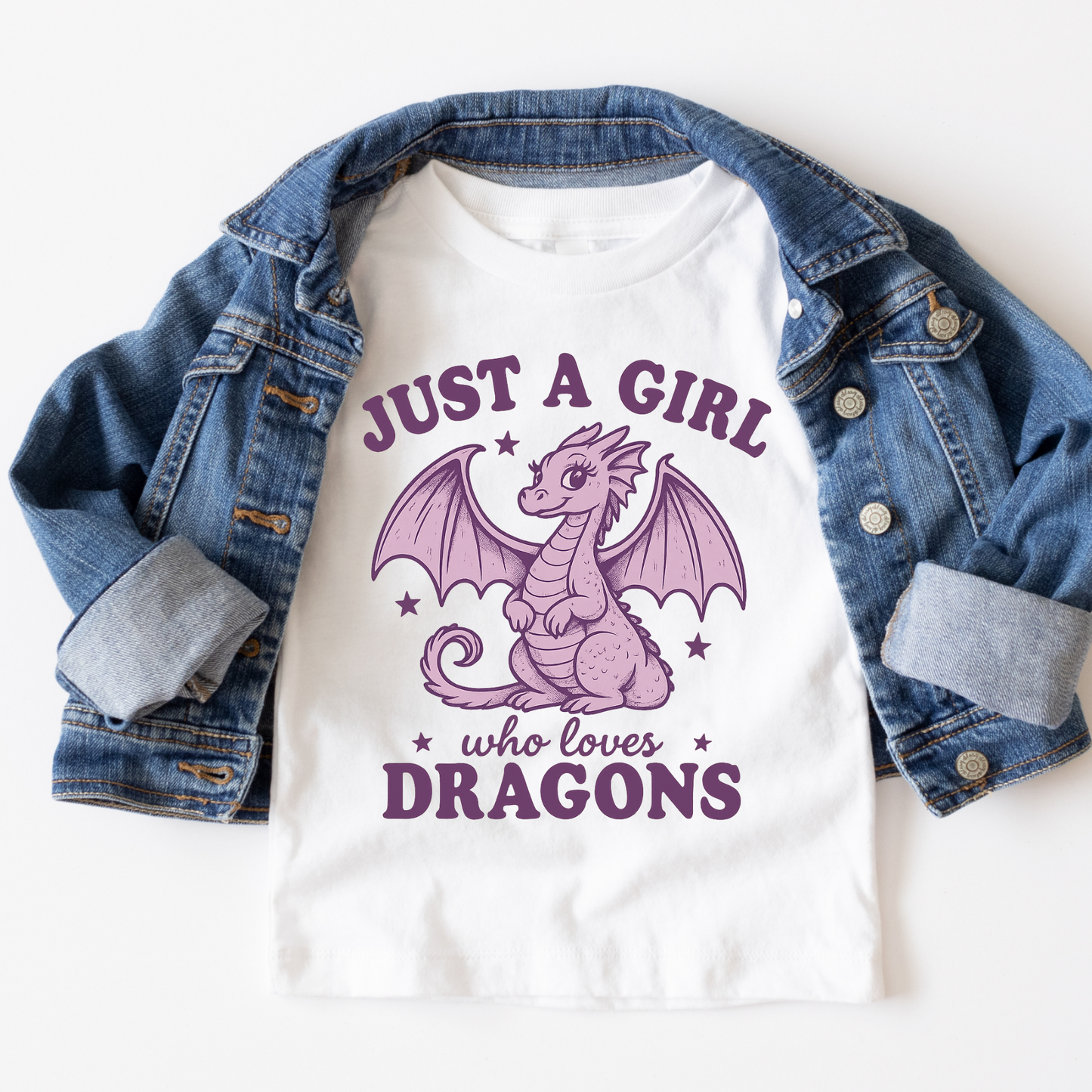 Just A Girl Who Loves Dragons Full Color DTF Transfer