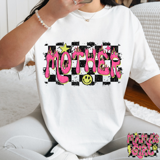 Mother - Grunge Checkered (Mama's Girl/Boy Options) Full Color DTF Transfer