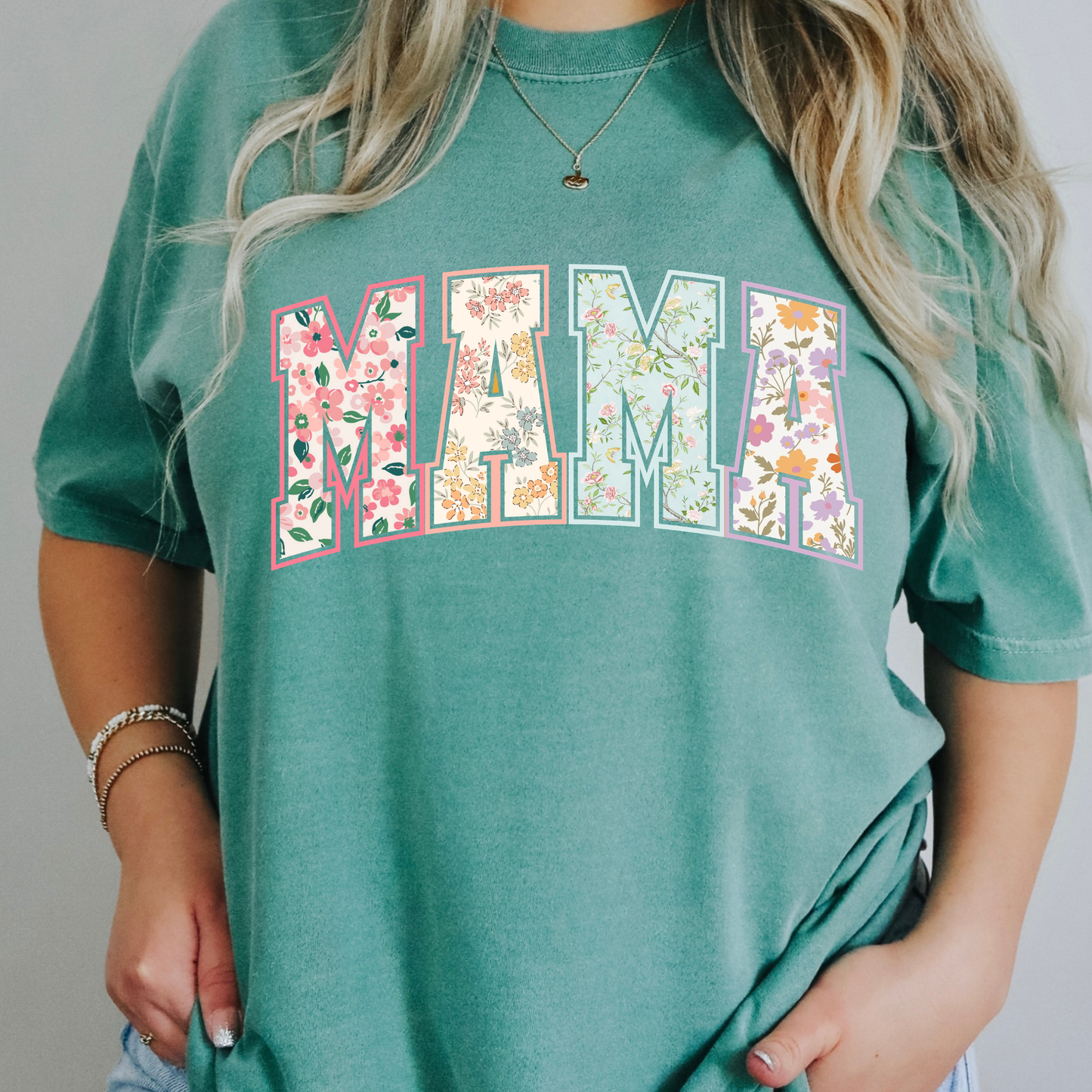 Mama (Multi Color Floral) Full Color DTF Transfer