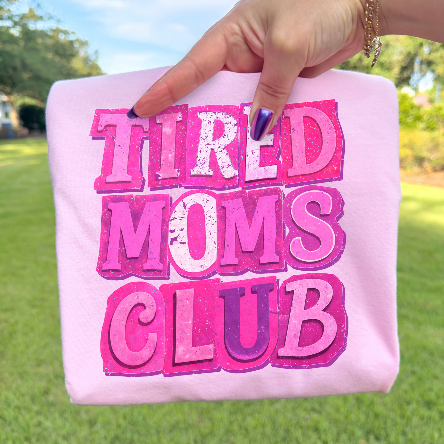 Tired Moms Club (Pink Scrapbook) Full Color DTF Transfer