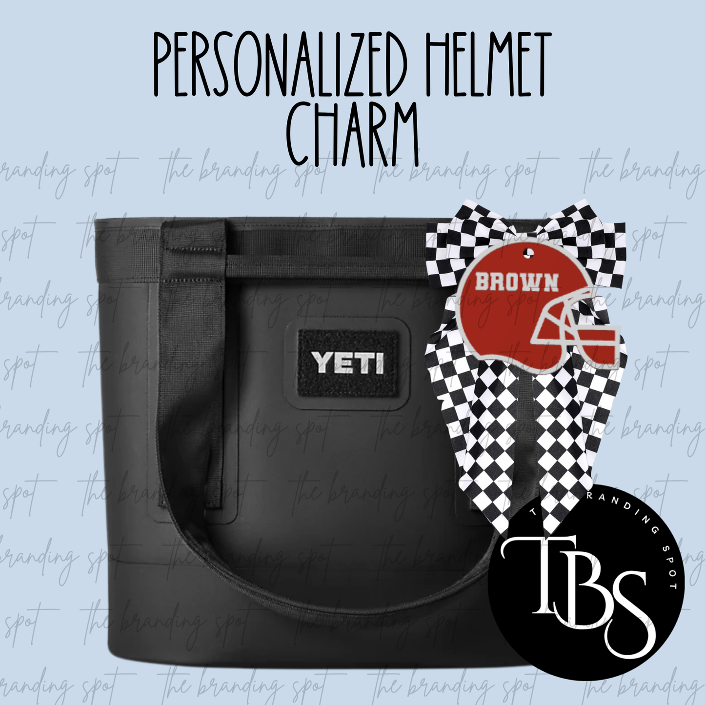 Personalized Helmet Bow Charm