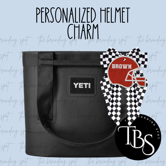 Personalized Helmet Bow Charm