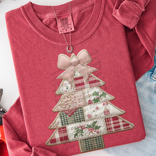 Christmas Tree (Patchwork) Full Color DTF Transfer