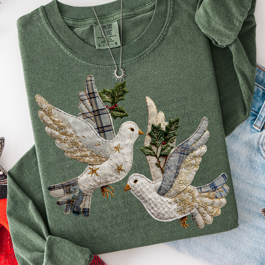 Doves (Patchwork) Full Color DTF Transfer